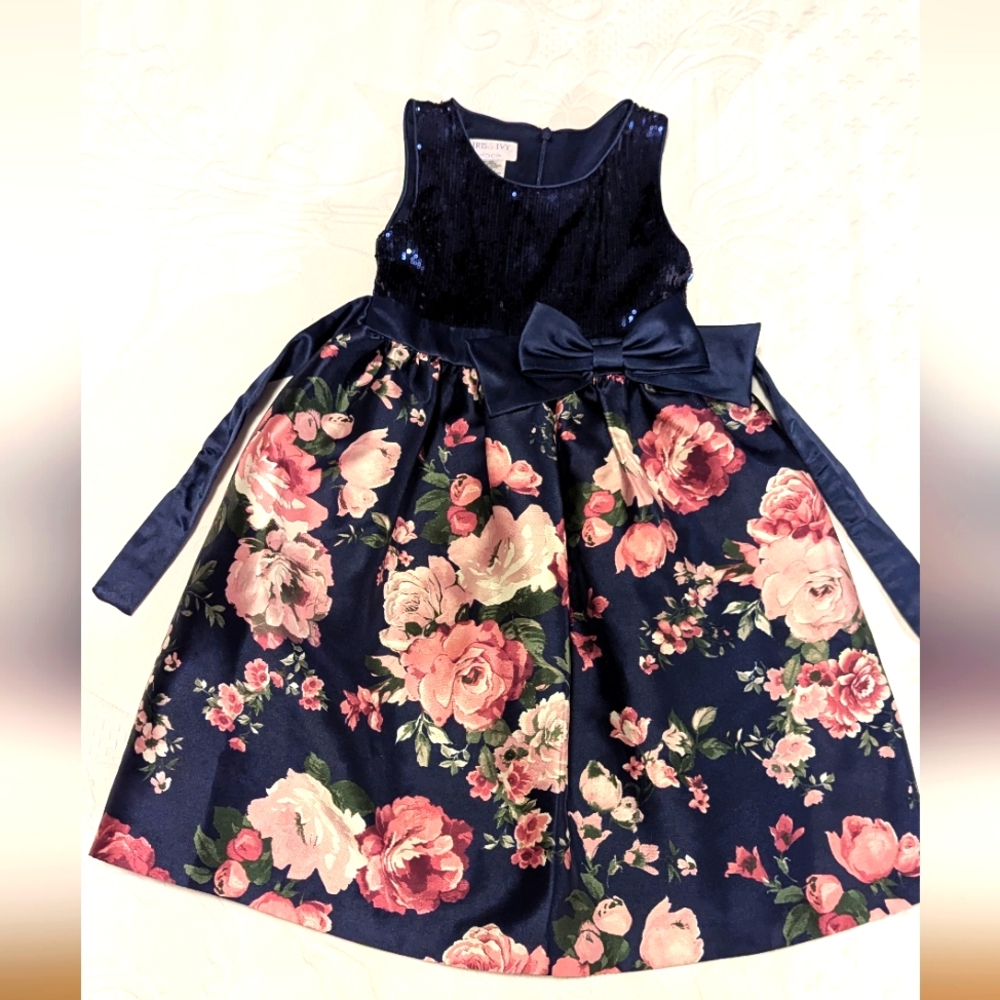 Girls Iris & Ivy Sequins Floral Party Dress